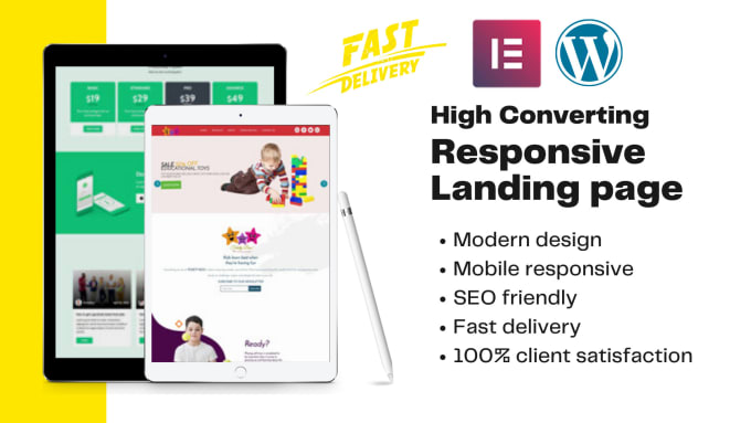 Gig Preview - Create a responsive wordpress landing page for your business