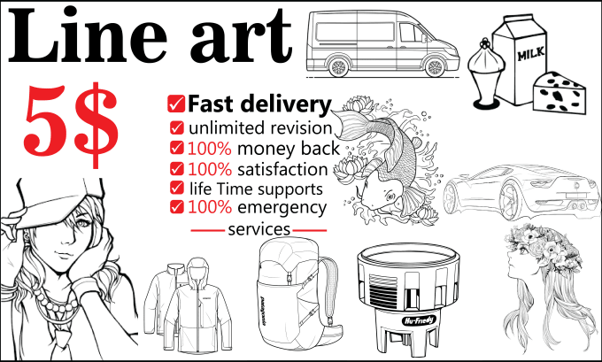 Gig Preview - Create vector line art and line drawing