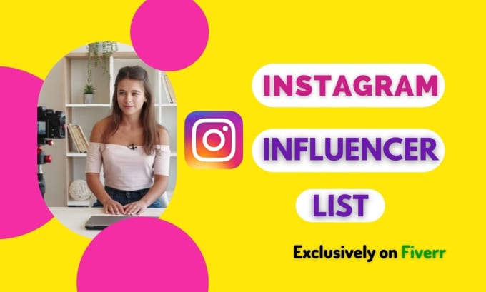 Gig Preview - Research the best instagram influencer list for marketing