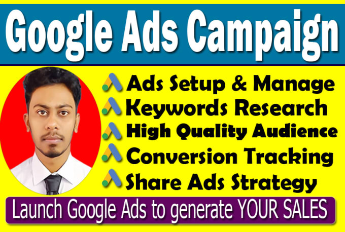 Gig Preview - Setup your profitable google ads adwords ppc campaign, search ads from scratch