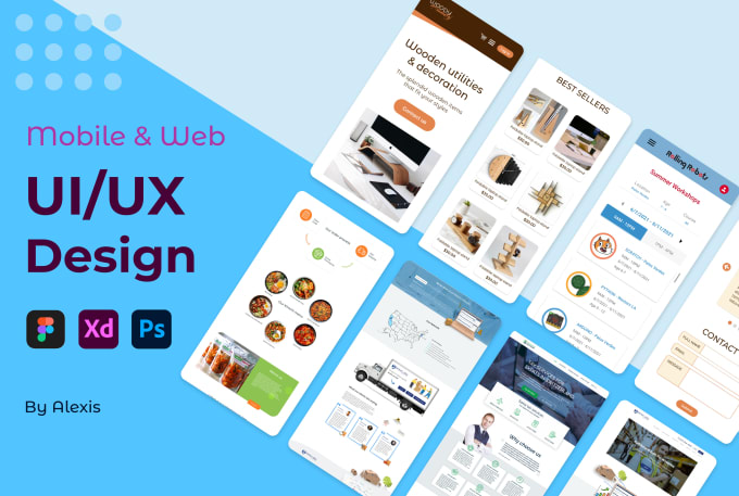 Bestseller - do UI UX web, app design, dashboard, wireframe, landing page,  prototype