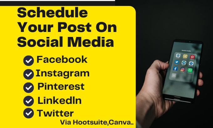 Gig Preview - Schedule your posts on social media via hootsuite,canva