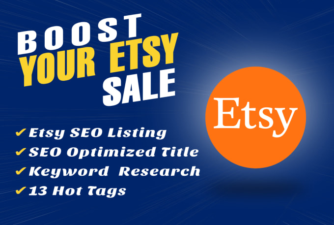 Gig Preview - Rank etsy listing with etsy seo listing title and tags