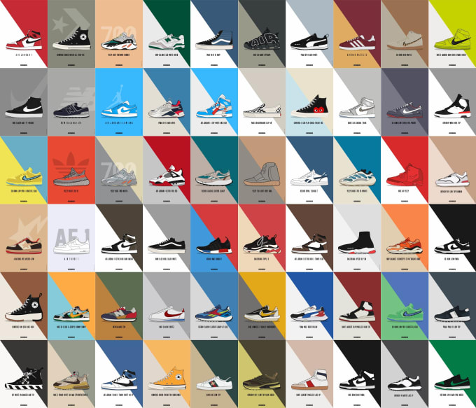 Gig Preview - Sell sneaker posters illustration file for you