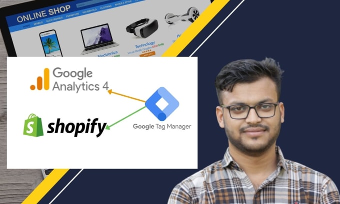 Gig Preview - Help to setup google ads conversion, ga4, pixel on shopify with GTM datalayer