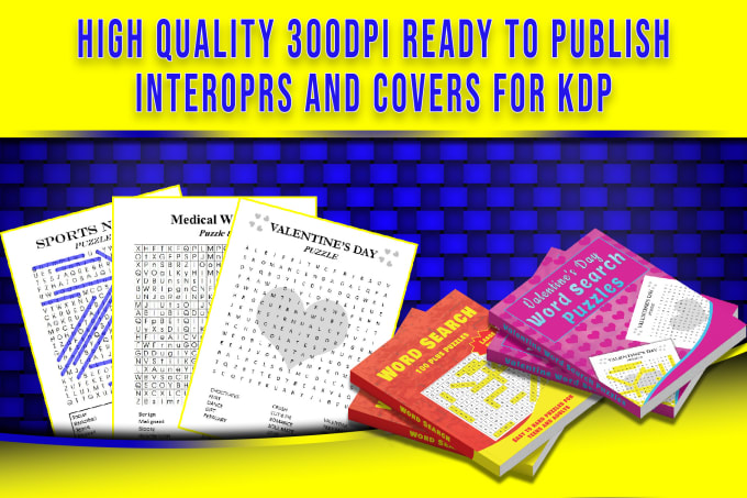 Gig Preview - Create custom word search puzzle book interiors with covers for kdp