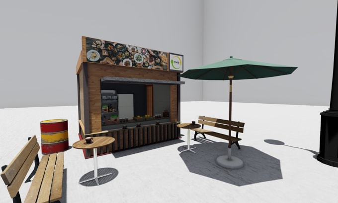 Gig Preview - Create amazing   cafe shop, booth, small shop with 3d