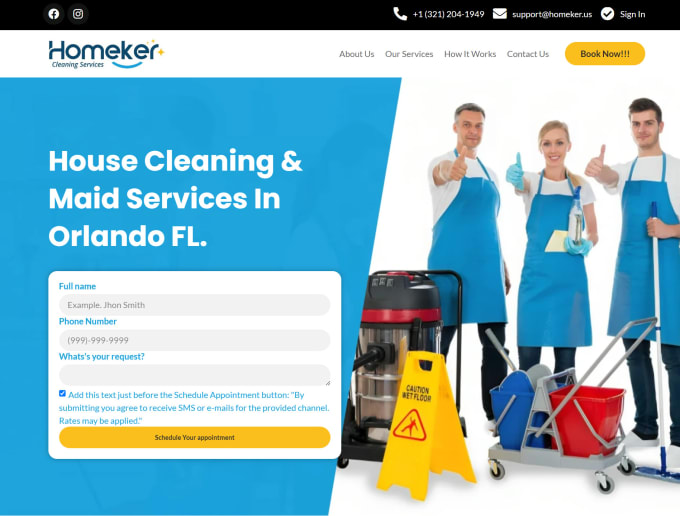 Gig Preview - Build office cleaning house cleaning service website janitorial cleaning website