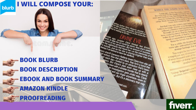 Gig Preview - Compose your book description, book blurb, amazon kindle, ebook and book summary