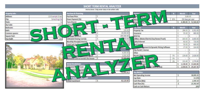 Gig Preview - Provide a real estate short term rental analyzer