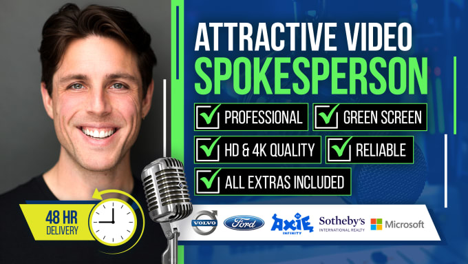 Gig Preview - Be your male spokesperson video actor