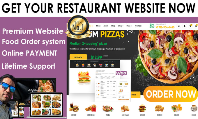 Gig Preview - Create your restaurant website with online food delivery