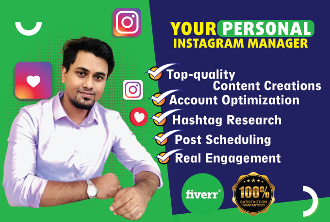 Gig Preview - Manage your instagram as a social media manager