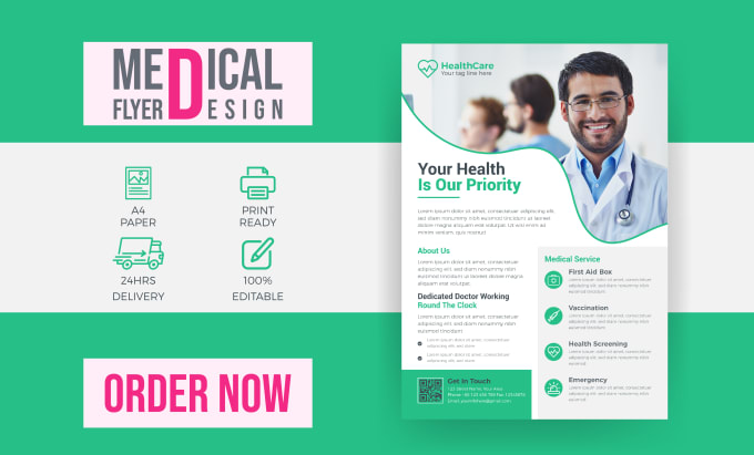 Gig Preview - Design business medical, doctor, dental, healthcare, fitness flyer or brochure