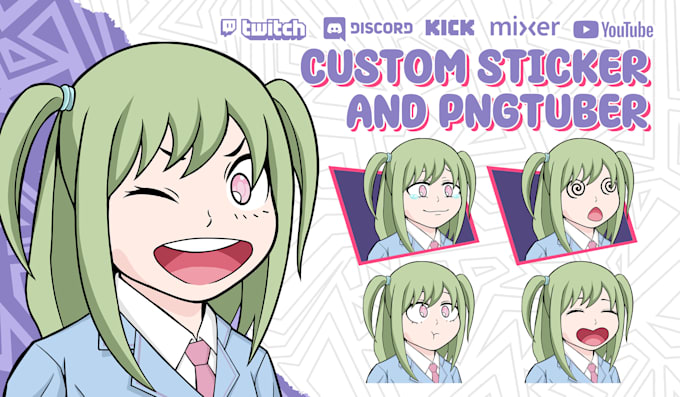 Gig Preview - Create custom pngtuber giftuber emotes twitch chibi stickers