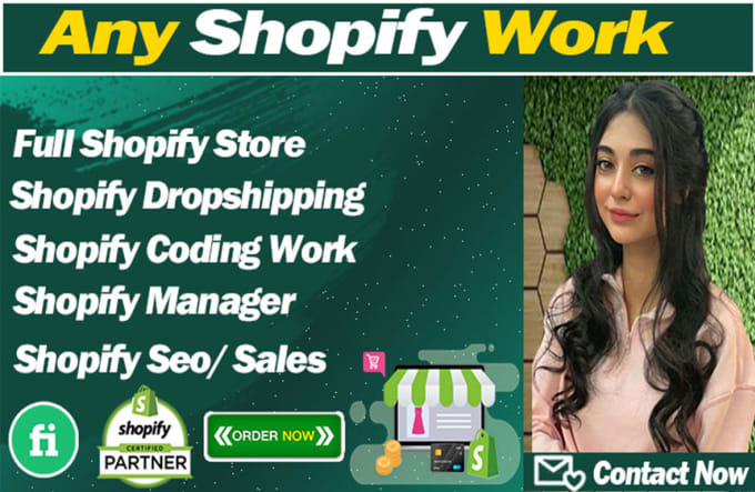 Gig Preview - Be your expert shopify website ,shopify dropshipping store and shopify developer