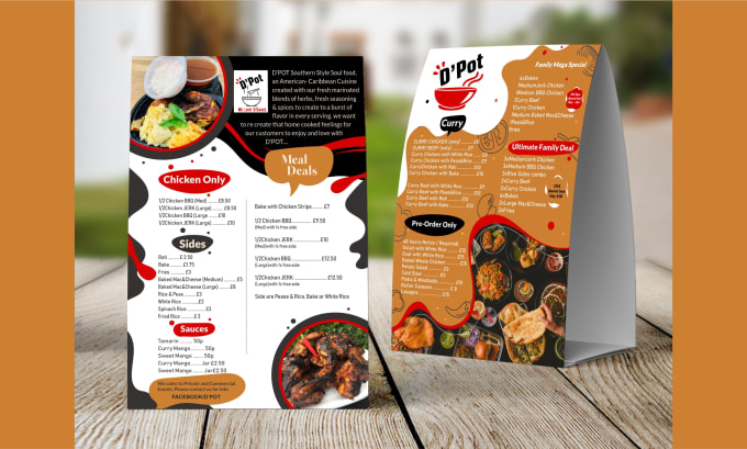 Gig Preview - Create modern original food, bar, restaurant menu or flyer