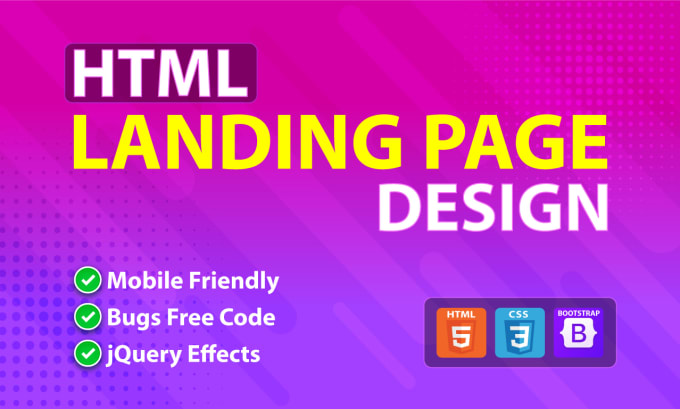 Gig Preview - Do responsive html landing page design