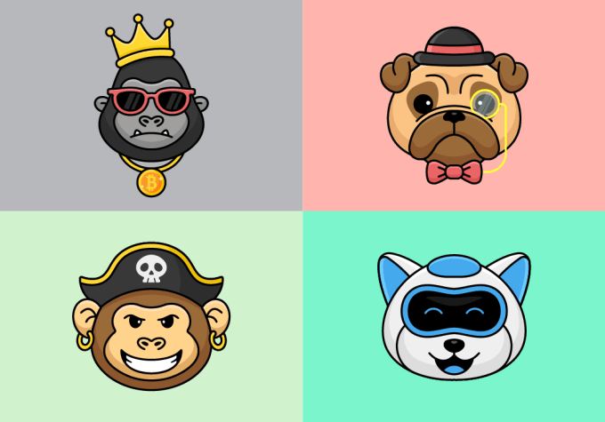 Gig Preview - Draw cute animal face illustrations for social media stickers, apps, and website