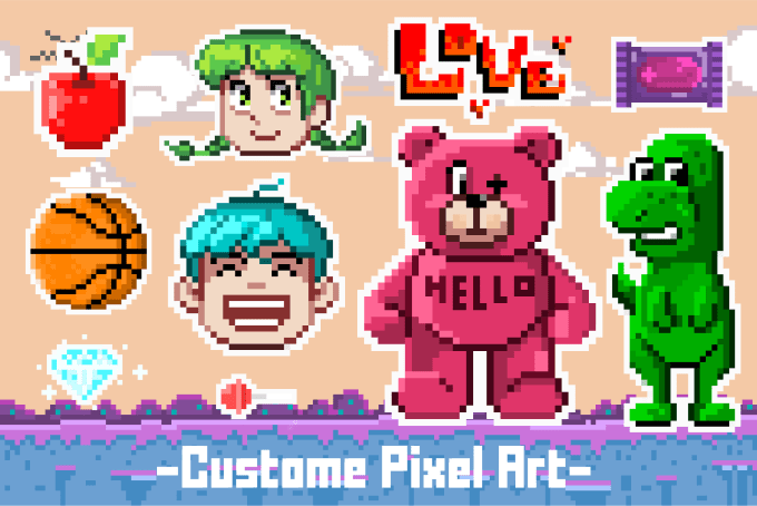 Gig Preview - Draw awesome pixel art stickers by your request