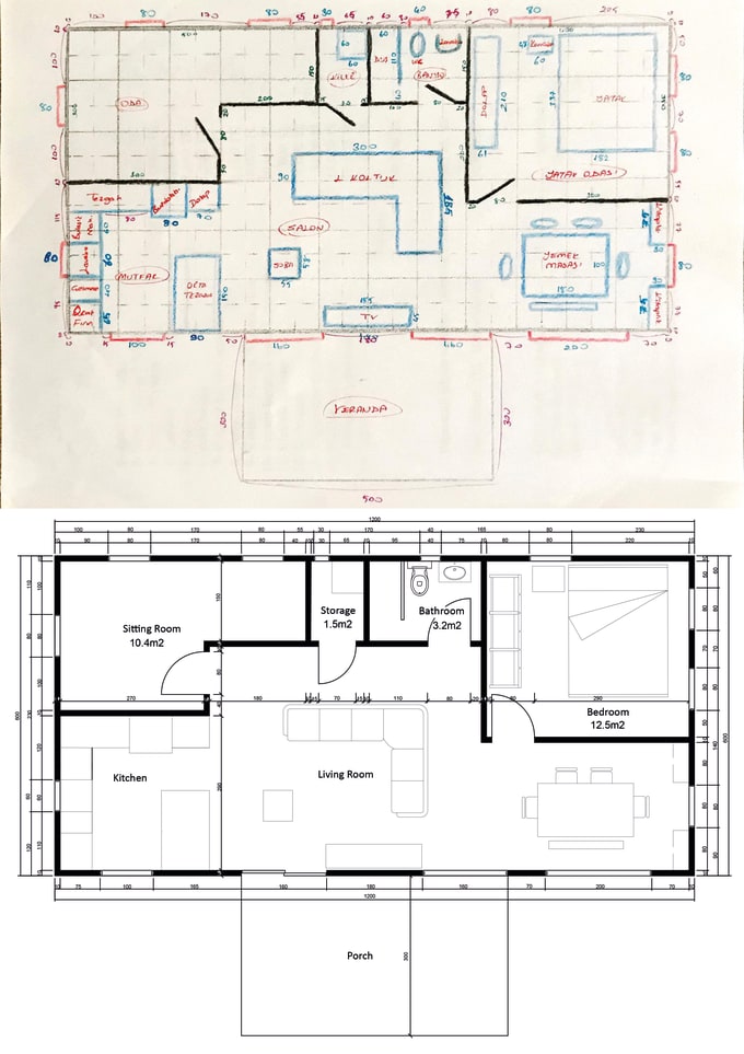 Gig Preview - Draw 2d floor plans, sections, elevations in autocad