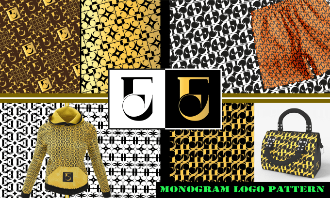 Gig Preview - Design a seamless luxury monogram pattern for your brand