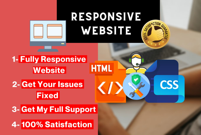 Gig Preview - Create a responsive website with HTML CSS, fix bugs, edit code