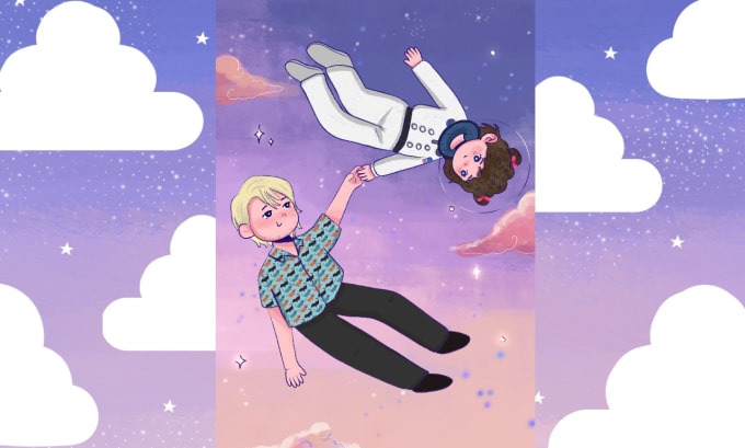 Gig Preview - Create dreamy and cute cartoon portrait