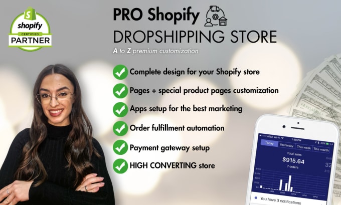 Gig Preview - Create your perfect dropshipping store on shopify