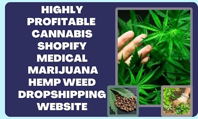 Gig Preview - Design cannabis medical marijuana hemp weed  dropshipping shopify store website