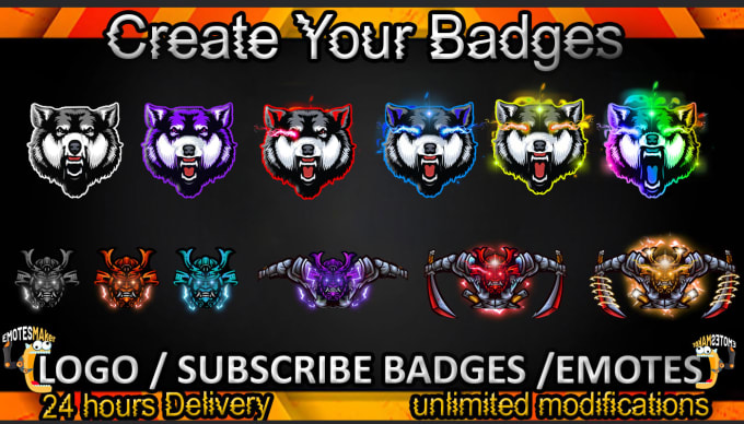 Gig Preview - Create 6 twitch sub badges or twitch emotes in 5 dollar promo pack