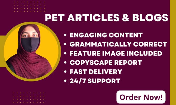 Gig Preview - Write a tiptop SEO pet article or blog within 24 hours