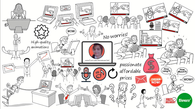 Gig Preview - Create doodly and scribe whiteboard animations video