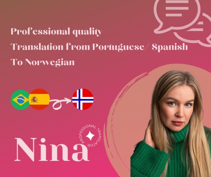 Gig Preview - Translate from portuguese or spanish to norwegian