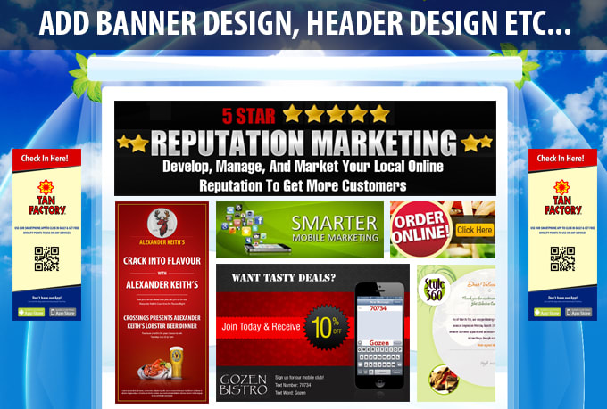 Gig Preview - Create an awesome website banner and all social areas