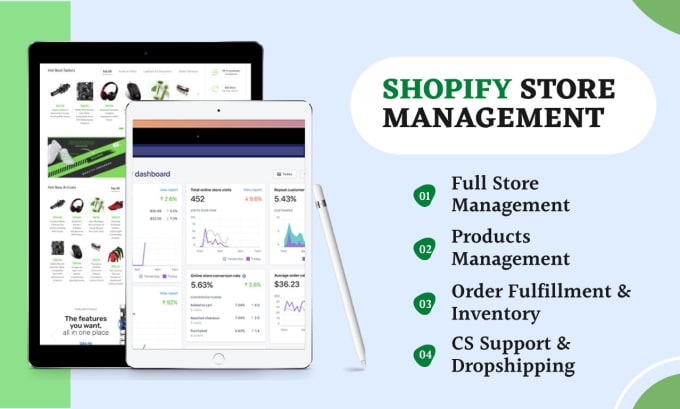 Gig Preview - Manage shopify store as a VA