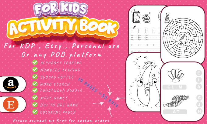 Gig Preview - Illustrate kids activity book workbook for KDP and etsy