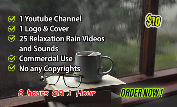 Gig Preview - Create 25 rain videos and youtube channel