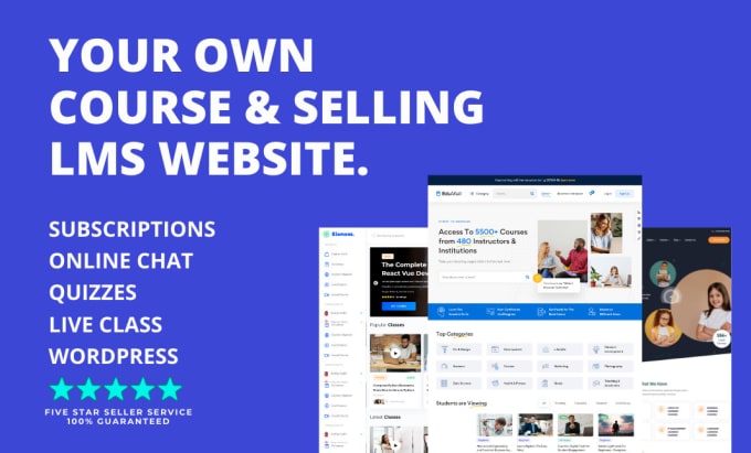 Gig Preview - Develop wordpress lms website for selling courses, learndash