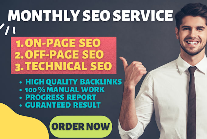 Gig Preview - Provide complete monthly seo services with high quality backlinks link building