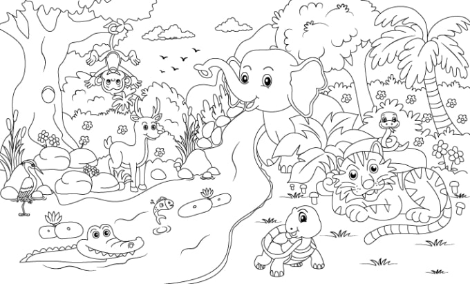 Bestseller - do unique coloring book page and illustration for kids