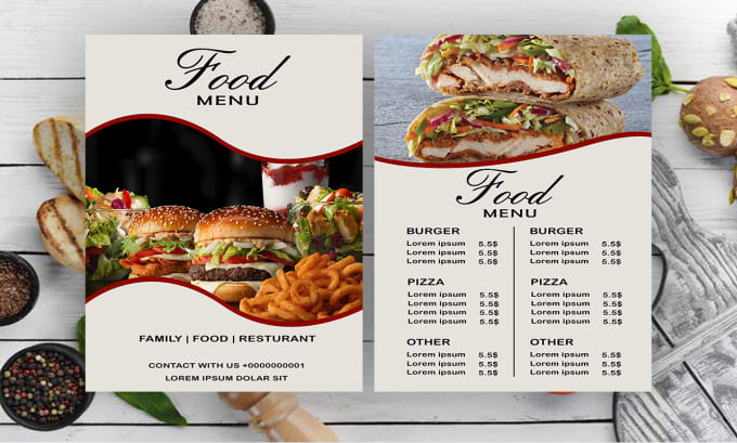 Gig Preview - Create a professional restaurant menu design