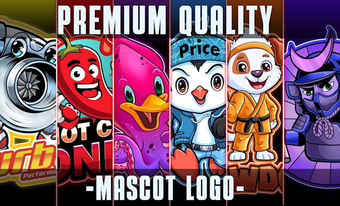 Gig Preview - Design unique cartoon, mascot logo or sticker for your brand