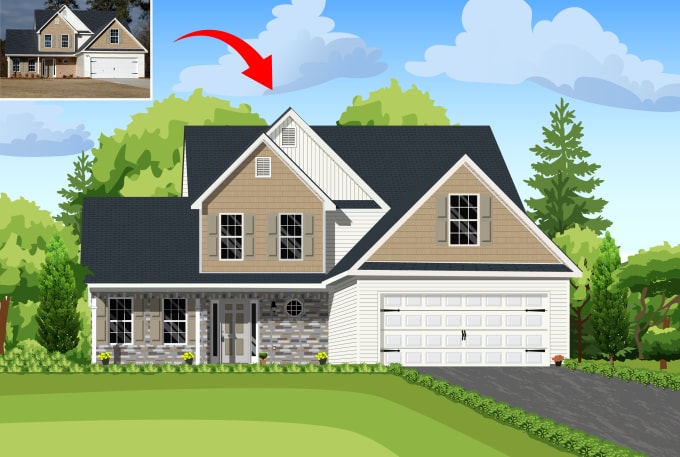 Gig Preview - Draw house and building vector illustration for you