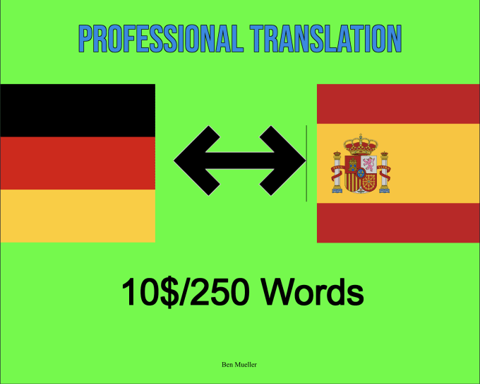 Gig Preview - Translate german to spanish and spanish to german