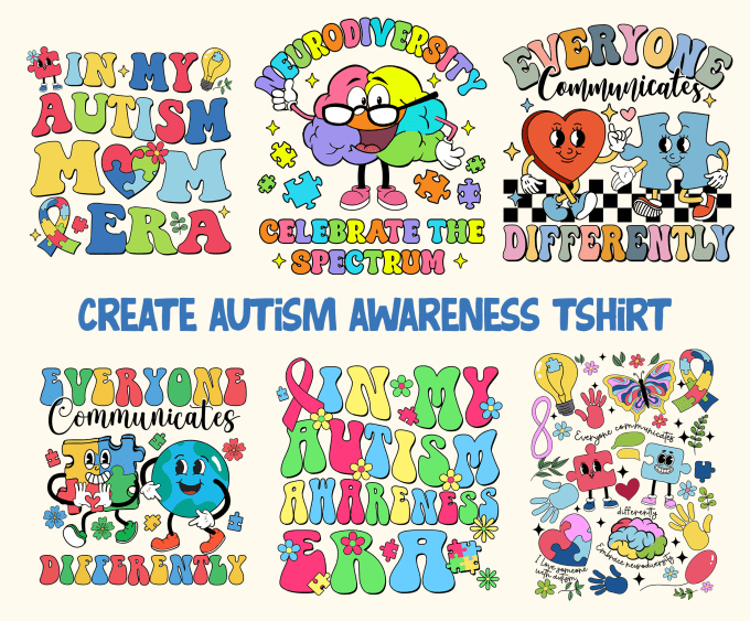 Gig Preview - Create autism awareness tshirt for merch or etsy store