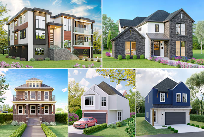 Gig Preview - Render 3d exterior visualization for house, home, building, villa, apartment