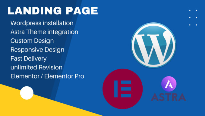 Gig Preview - Create wordpress landing page using elementor pro