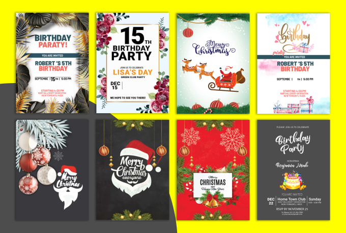 Gig Preview - Design christmas card, birthday party, wedding invitation card