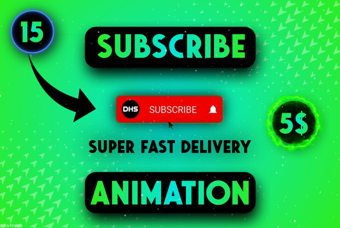 Gig Preview - Create amazing subscribe, like and bell animation